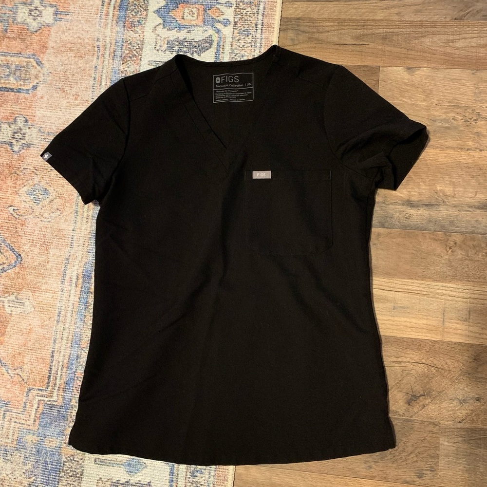 Figs Catarina style black scrub top - XS